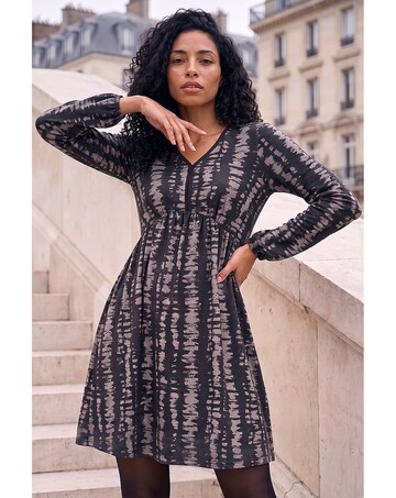 Roman Abstract Print Soft Knit Dress