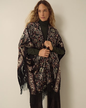 Monsoon Regan Paisley Devore Poncho