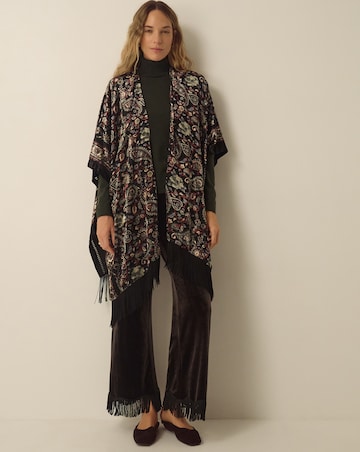 Monsoon Regan Paisley Devore Poncho