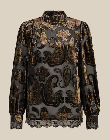 Monsoon Jaz High Neck Paisley Devore Top