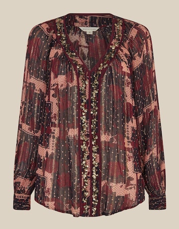Monsoon Poppy V-Neck Embellished Blouse