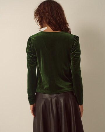 Monsoon Lexi Lace Trim Velvet Top