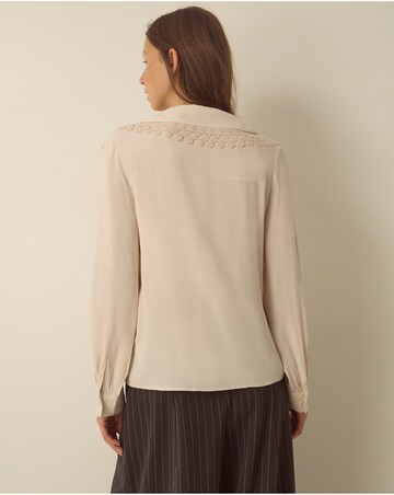 Monsoon Ava V-Neck Lace Collar Blouse
