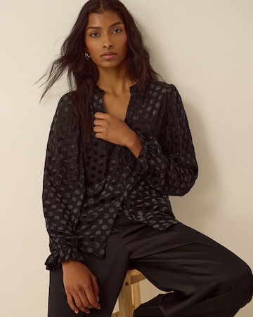 Monsoon Sally Polka Dot Devore Blouse