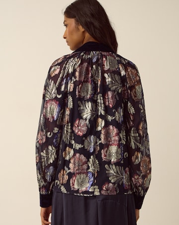 Monsoon Hattie Metallic Jacquard Blouse