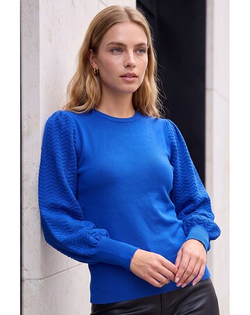 Roman Stitch Sleeve Knit Jumper