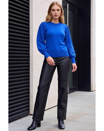 Roman Stitch Sleeve Knit Jumper