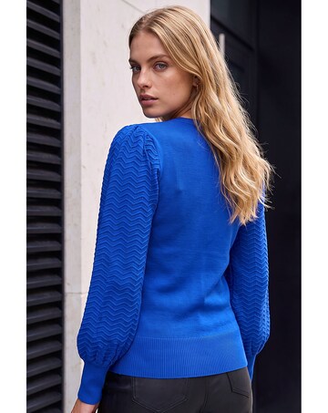Roman Stitch Sleeve Knit Jumper