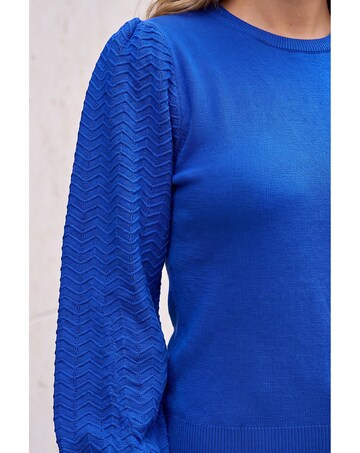 Roman Stitch Sleeve Knit Jumper