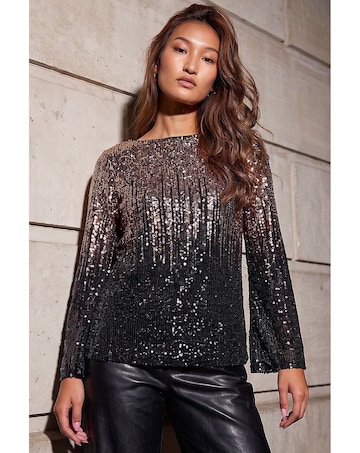 Roman Ombre Sequin Top