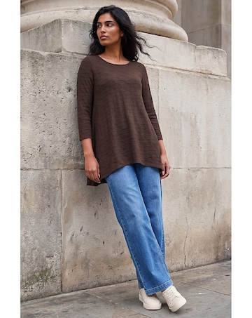 Roman Textured Stretch Jersey Tunic Top