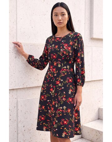 Roman Floral Print Stretch Dress