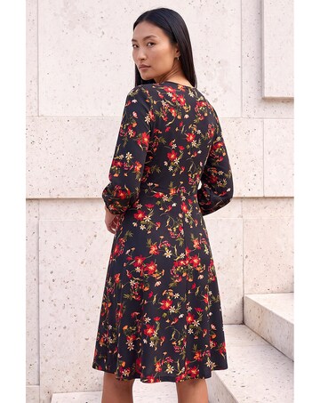 Roman Floral Print Stretch Dress