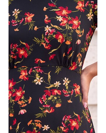 Roman Floral Print Stretch Dress