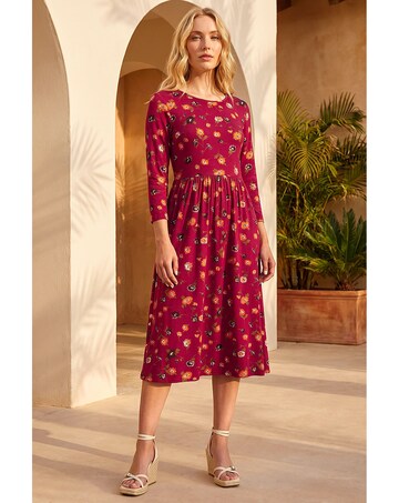 Roman Floral Pocket Detail Midi Dress