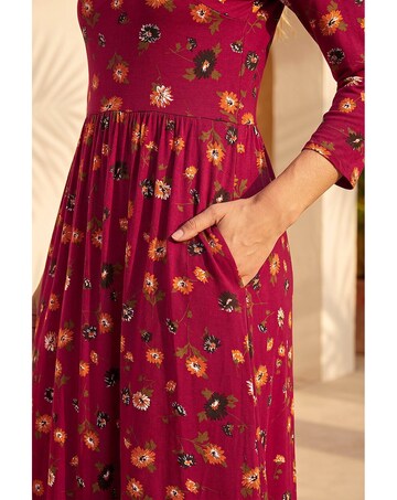 Roman Floral Pocket Detail Midi Dress
