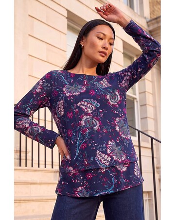Roman Floral Double Layer Top