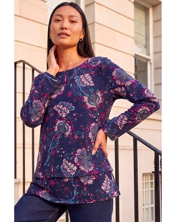 Roman Floral Double Layer Top