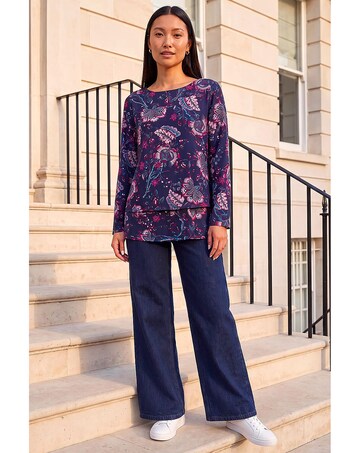 Roman Floral Double Layer Top