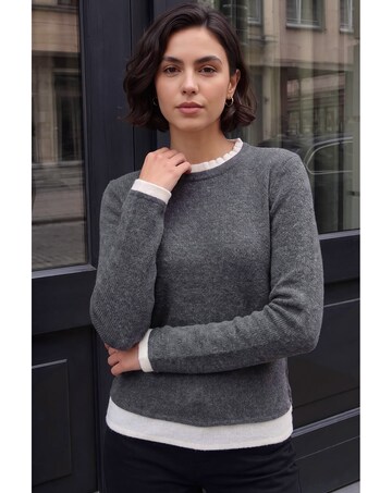 Roman Frill Contrast Stretch Jersey Top