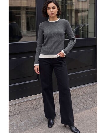 Roman Frill Contrast Stretch Jersey Top