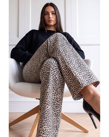 Roman Leopard Print Cord Jean