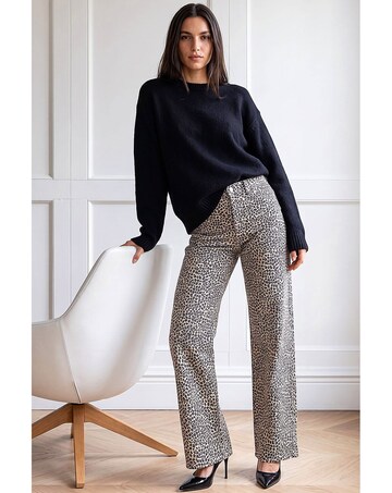 Roman Leopard Print Cord Jean