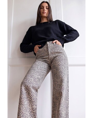 Roman Leopard Print Cord Jean