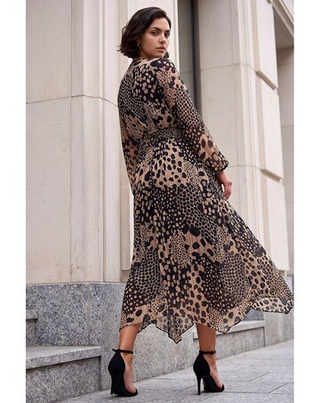 Roman Animal Print Twist Front Dress