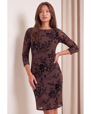 Roman Flock Floral Dress