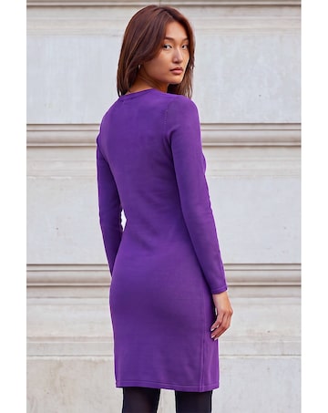Roman Floral Button Knitted Dress