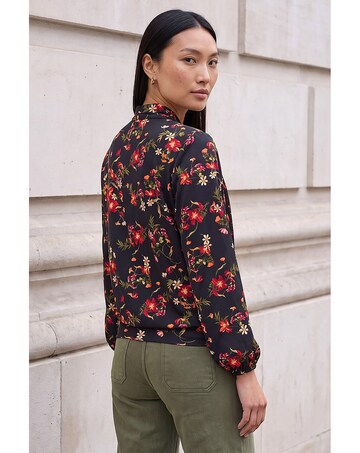 Roman Floral Print Wrap Top