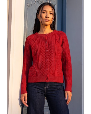 Roman Cable Knit Cardigan