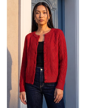 Roman Cable Knit Cardigan