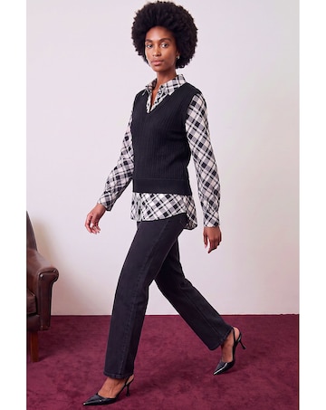 Roman Check Print 2 In 1 Top
