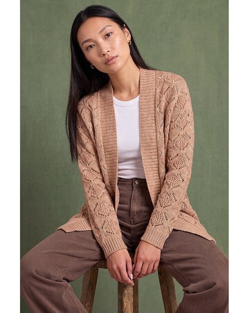 Roman Pointelle Belted Cardigan