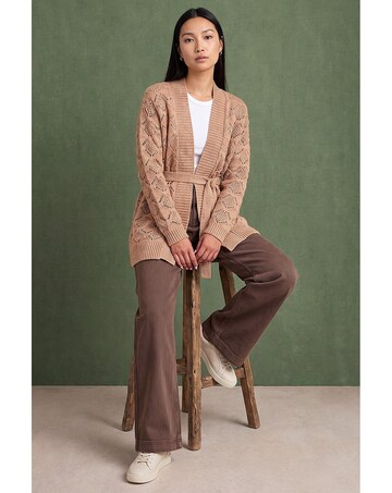 Roman Pointelle Belted Cardigan