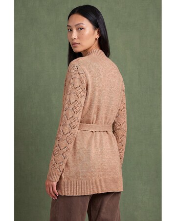 Roman Pointelle Belted Cardigan