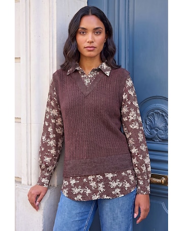 Roman Ditsy Print 2 in 1 Top
