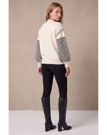 Roman Contrast Stitch Stripe Jumper