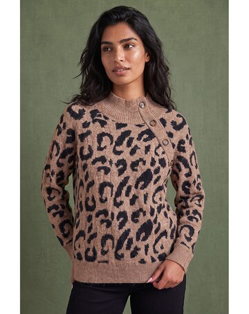 Roman Leopard Jacquard Knit Jumper