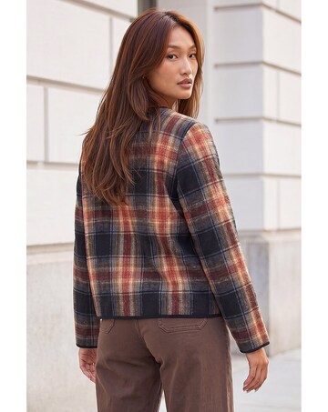 Roman Check Buttoned Throw On Jacket