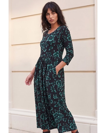 Roman Abstract Floral Midi Dress