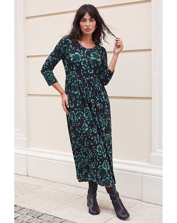 Roman Abstract Floral Midi Dress