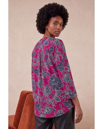 Roman Floral Puff Print Stretch Shirt