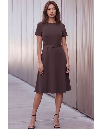 Roman Ponte Belted Short Dress