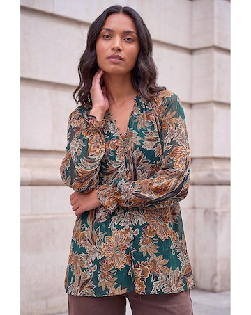 Roman Metallic Floral Blouse
