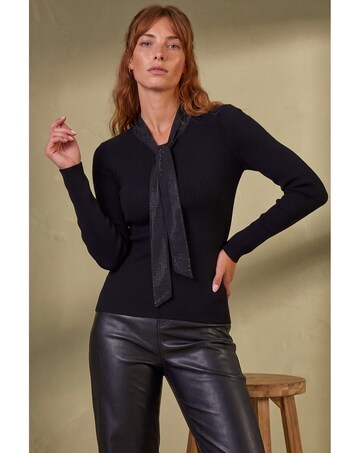 Roman Sparkly Tie Knit Top