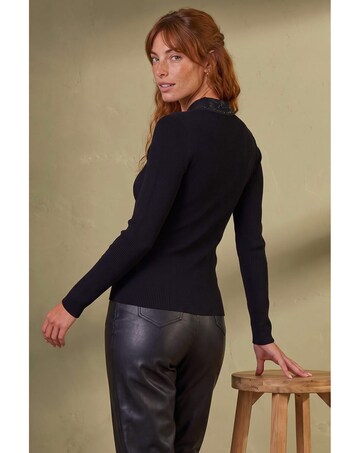 Roman Sparkly Tie Knit Top