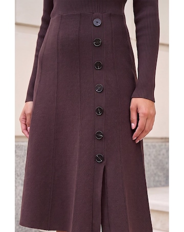 Roman Button Detail Knitted Dress